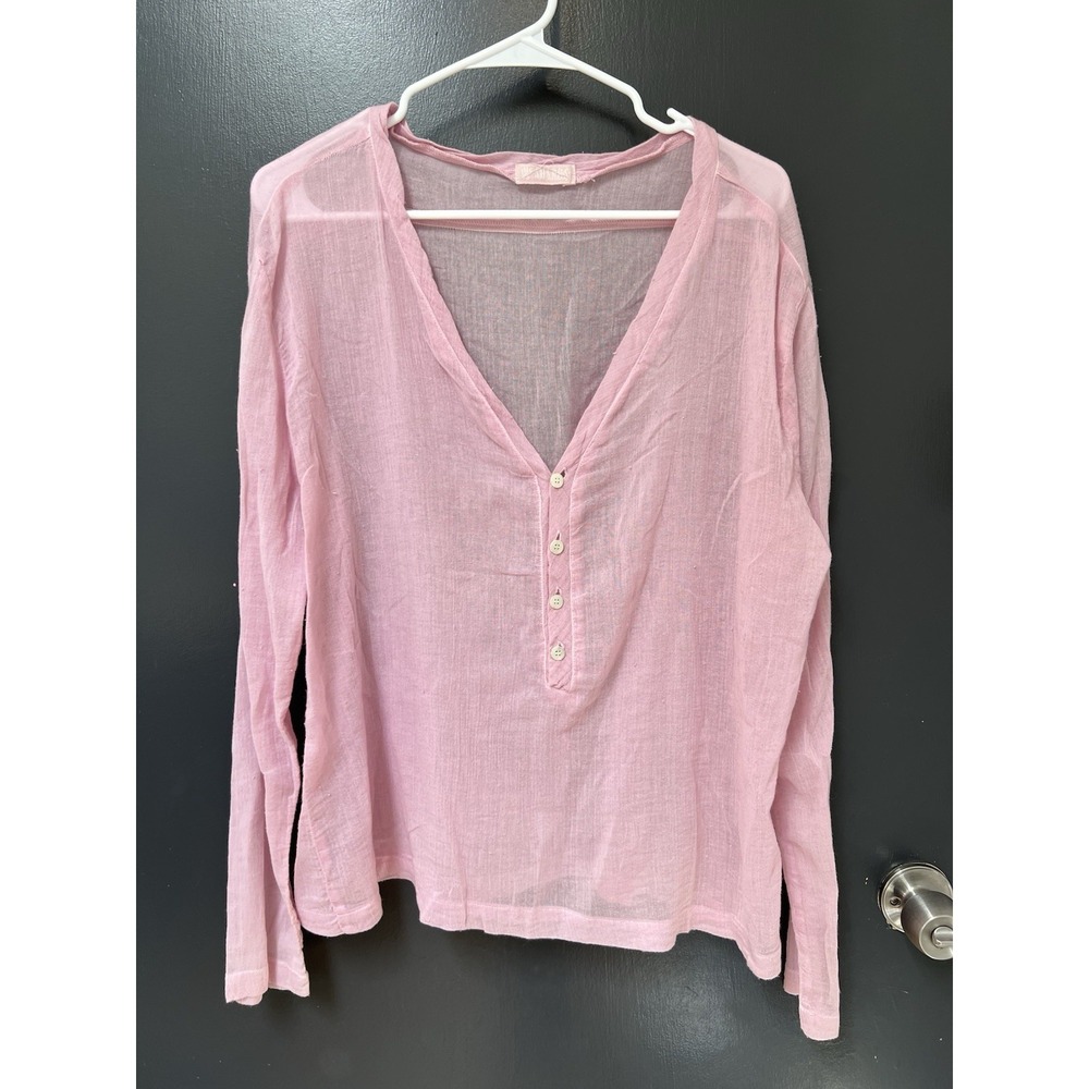 CP Shades Shirt Pink Button Front Sz L Thin Long Sleeve Womens